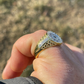 Silver Iced Diamond Nugget Micropave Ring  customdiamjewel   