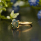 Moss Agate Moissanite Engagement Ring