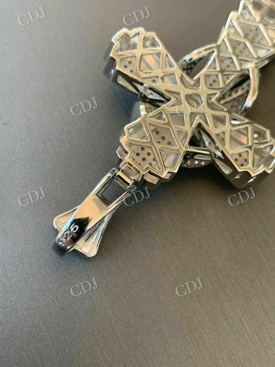 Solid Gold Diamond Men's Large Cross Pendant  customdiamjewel   