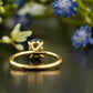 Moss Agate Moissanite Engagement Ring