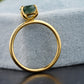 Moss Agate Moissanite Engagement Ring