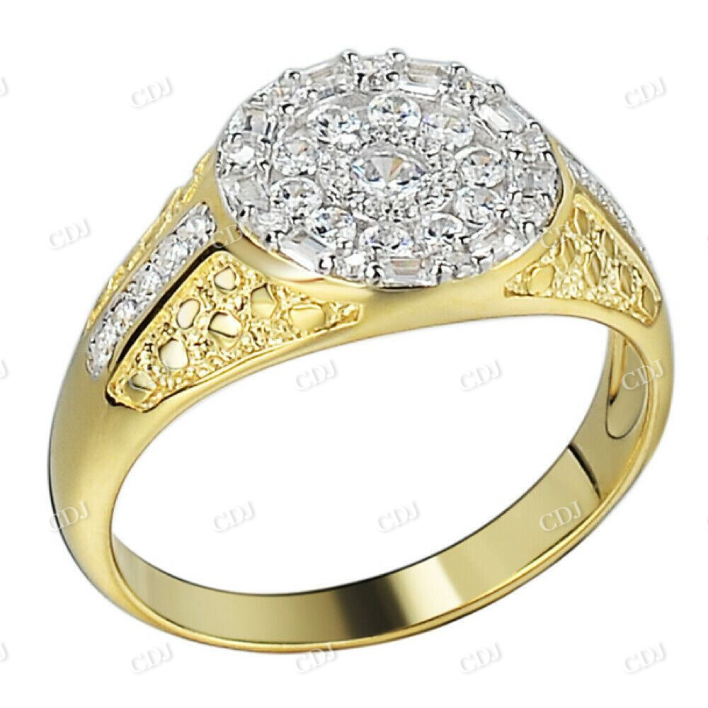 Silver Iced Diamond Nugget Micropave Ring  customdiamjewel   