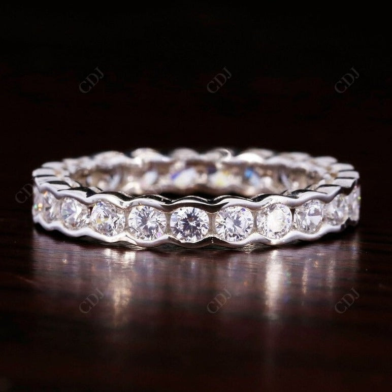 1.70CT Round Cut Real Diamond Full Eternity Wedding Band  customdiamjewel 10 KT Solid Gold White Gold VVS-EF