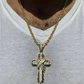 Solid Gold Diamond Men's Large Cross Pendant  customdiamjewel   