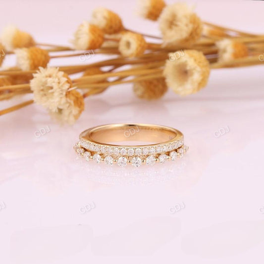 0.63CTW Round Natural Diamond Unique Solder Wedding Bands  customdiamjewel 10KT Yellow Gold VVS-EF