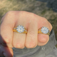 Silver Iced Diamond Nugget Micropave Ring  customdiamjewel   