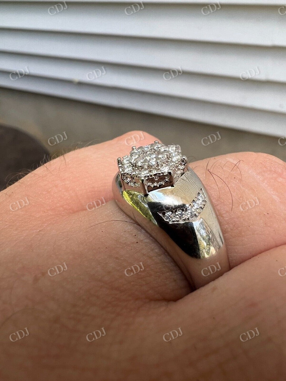 Hip Hop Iced Moissanite Cluster Ring  customdiamjewel   