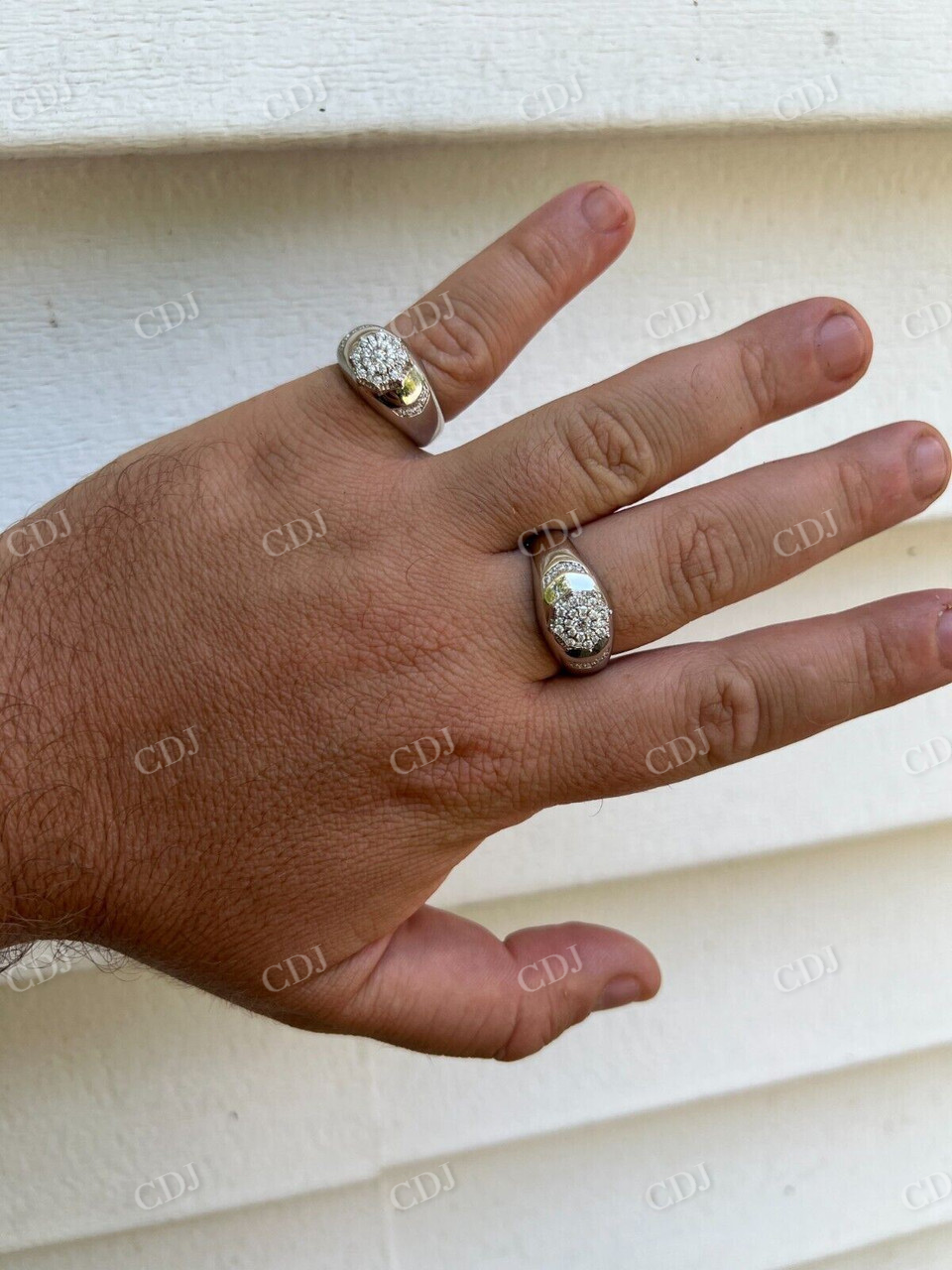 Hip Hop Iced Moissanite Cluster Ring  customdiamjewel   