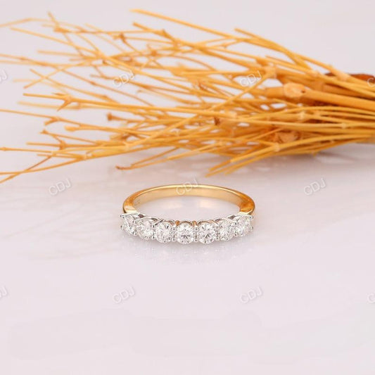 0.70CTW Round Cut 7 Stone Lab Grown Diamond Wedding Band  customdiamjewel   