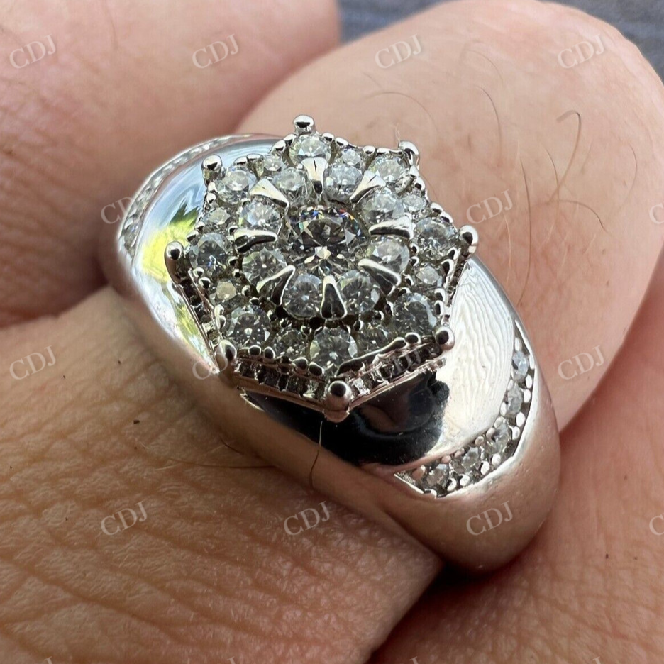 Hip Hop Iced Moissanite Cluster Ring  customdiamjewel   