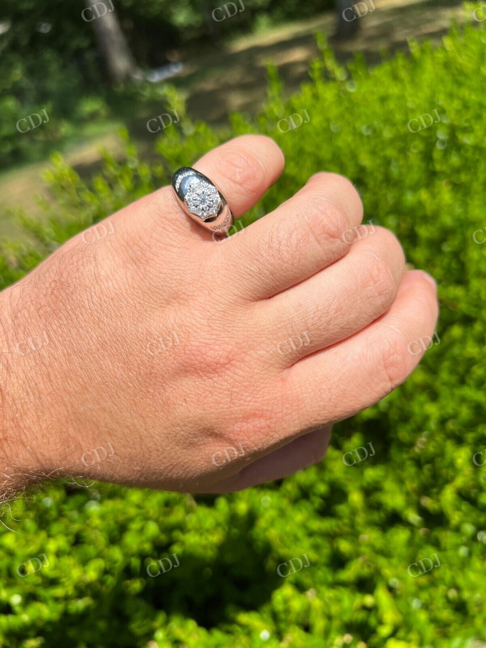 Hip Hop Iced Moissanite Cluster Ring  customdiamjewel   