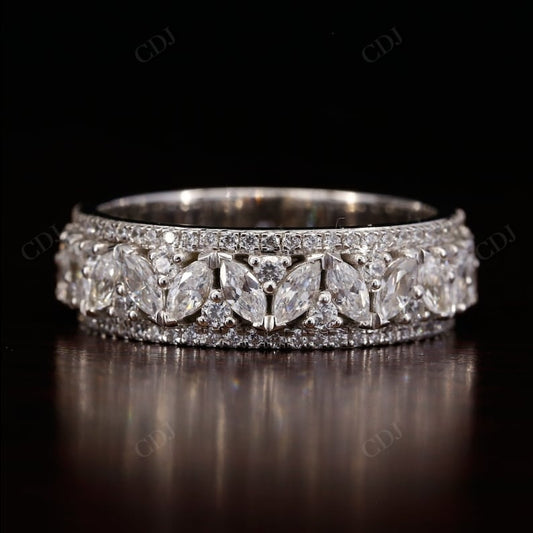 3.40CTW Marquise Round Lab Grown diamond Wedding band Woman  customdiamjewel   