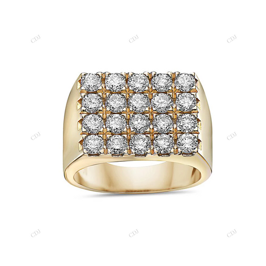 Iced Out Rectangular Grid Men's Ring hip hop jewelry customdiamjewel