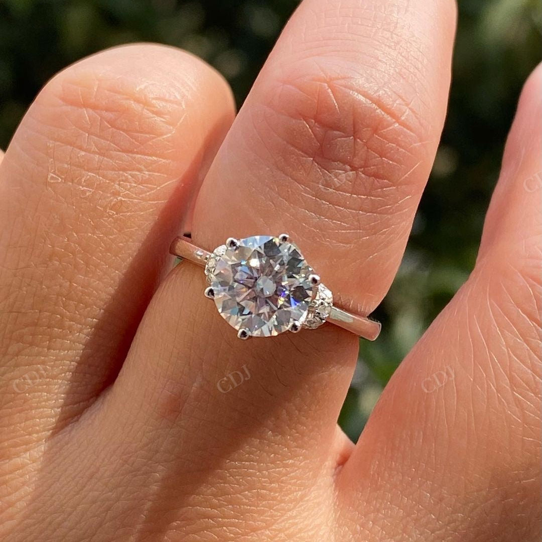 Round Cut Lab Grown Diamond Prong Set Ring