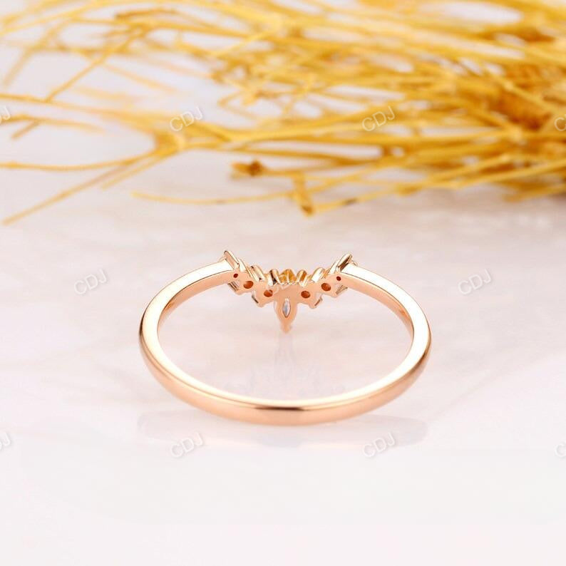 Delicate Cluster Lab Grown Diamond Chevron Wedding Band  customdiamjewel   