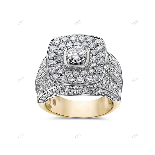 14k Gold Cushion Moissanite Men's Ring hip hop jewelry customdiamjewel