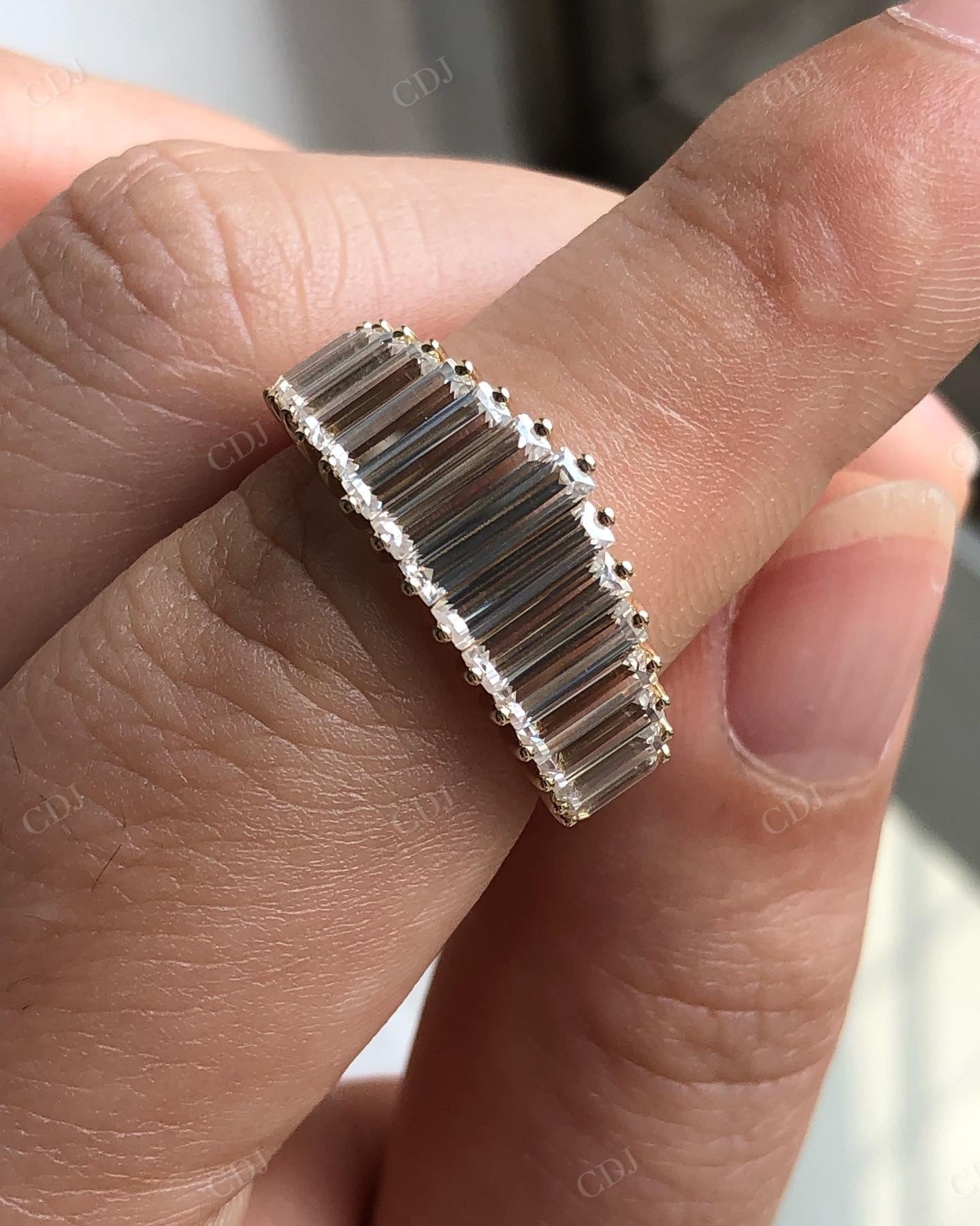 Art Deco Lab Grown Diamond Wedding Band