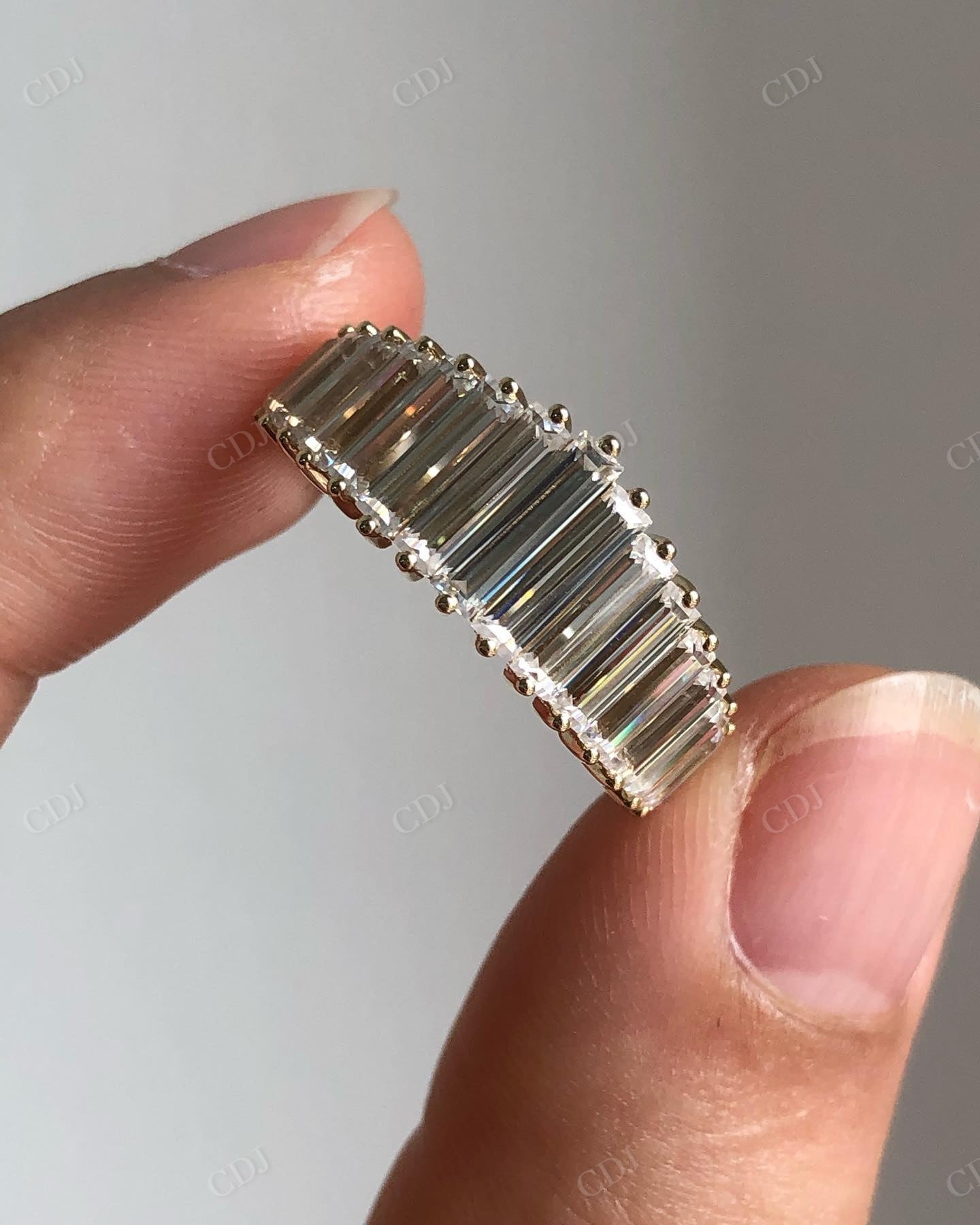 Art Deco Lab Grown Diamond Wedding Band