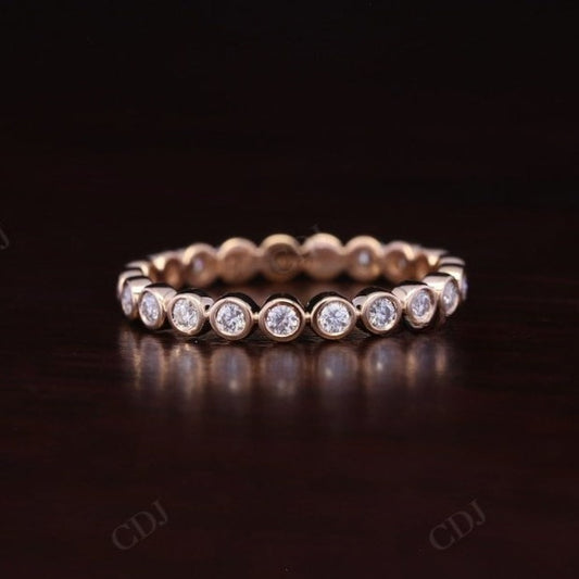 Round Bezel setting 0.45CTW Lab Grown Diamond Wedding Band  customdiamjewel   