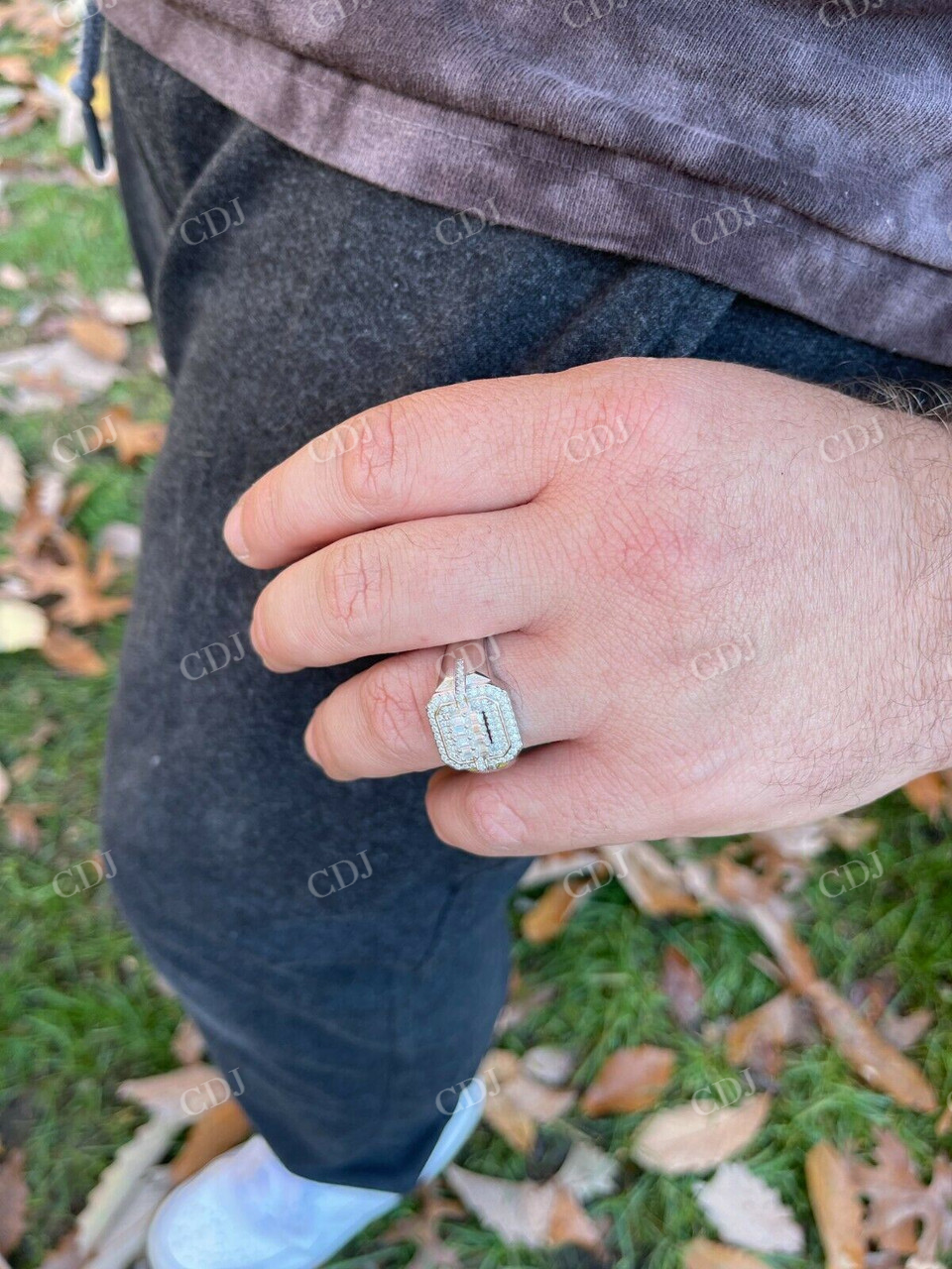 Iced Baguette Diamond Hip Hop Ring  customdiamjewel   