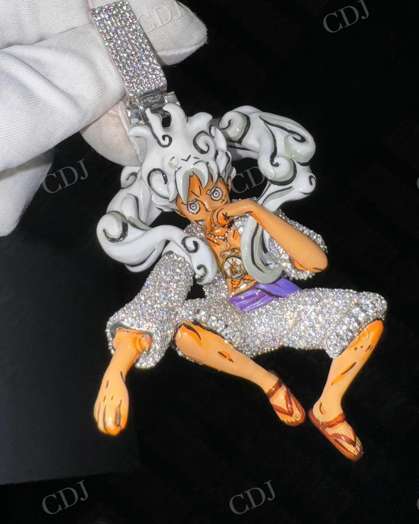 Custom Made Men's Enamel Sterling Silver Moissanite Diamond Pendant hip hop jewelry customdiamjewel   