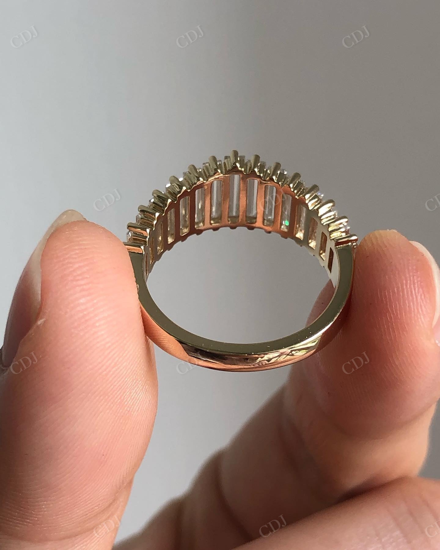 Art Deco Lab Grown Diamond Wedding Band