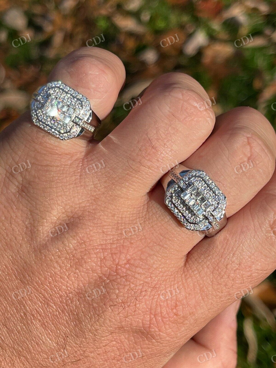 Iced Baguette Diamond Hip Hop Ring  customdiamjewel   