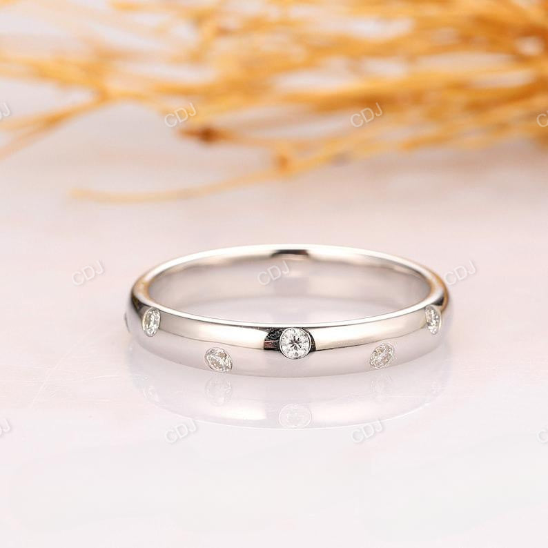 0.22ctw 14K Solid White Gold Lab Grown Diamond Wedding Band  customdiamjewel   