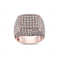 Hip Hop Rose Gold Grid Moissanite Statement Ring hip hop jewelry customdiamjewel