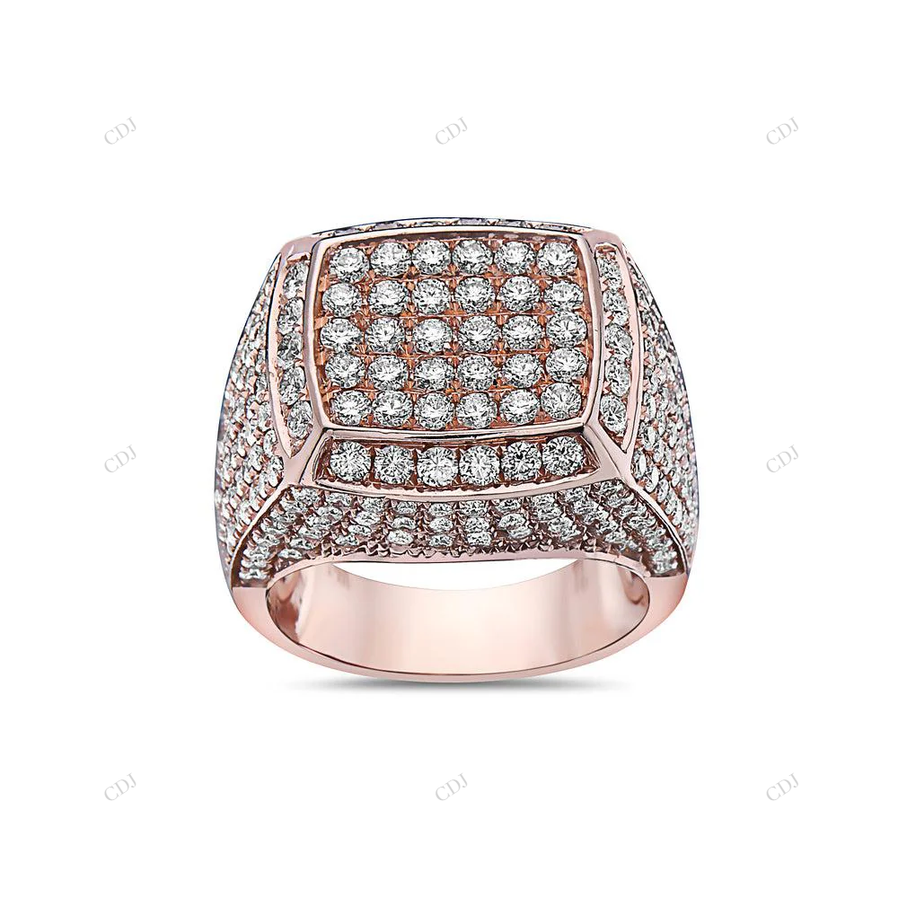 Hip Hop Rose Gold Grid Moissanite Statement Ring hip hop jewelry customdiamjewel
