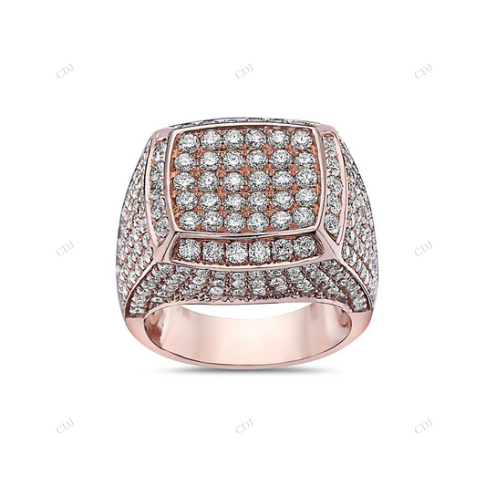 Rose Gold Grid Moissanite Statement Ring hip hop jewelry customdiamjewel
