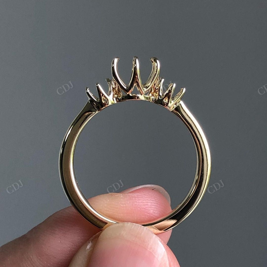 Unique Solid Gold Semi Mount Ring For Women