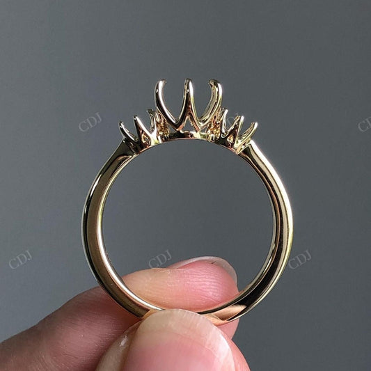 Unique Solid Gold Semi Mount Ring For Women