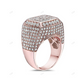 Hip Hop Rose Gold Grid Moissanite Statement Ring hip hop jewelry customdiamjewel