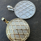 14K Gold Large Bling Out Iced Round Hip Hop Pendant  customdiamjewel   