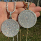 14K Gold Large Bling Out Iced Round Hip Hop Pendant  customdiamjewel   