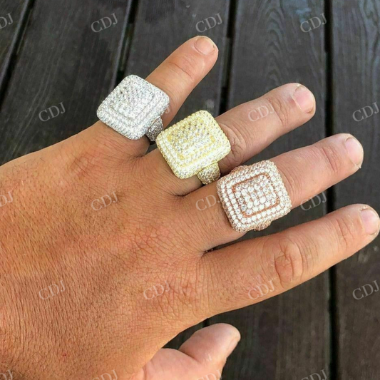 Men's Hip Hop Rapper Big Diamond Hip Hop Ring  customdiamjewel   