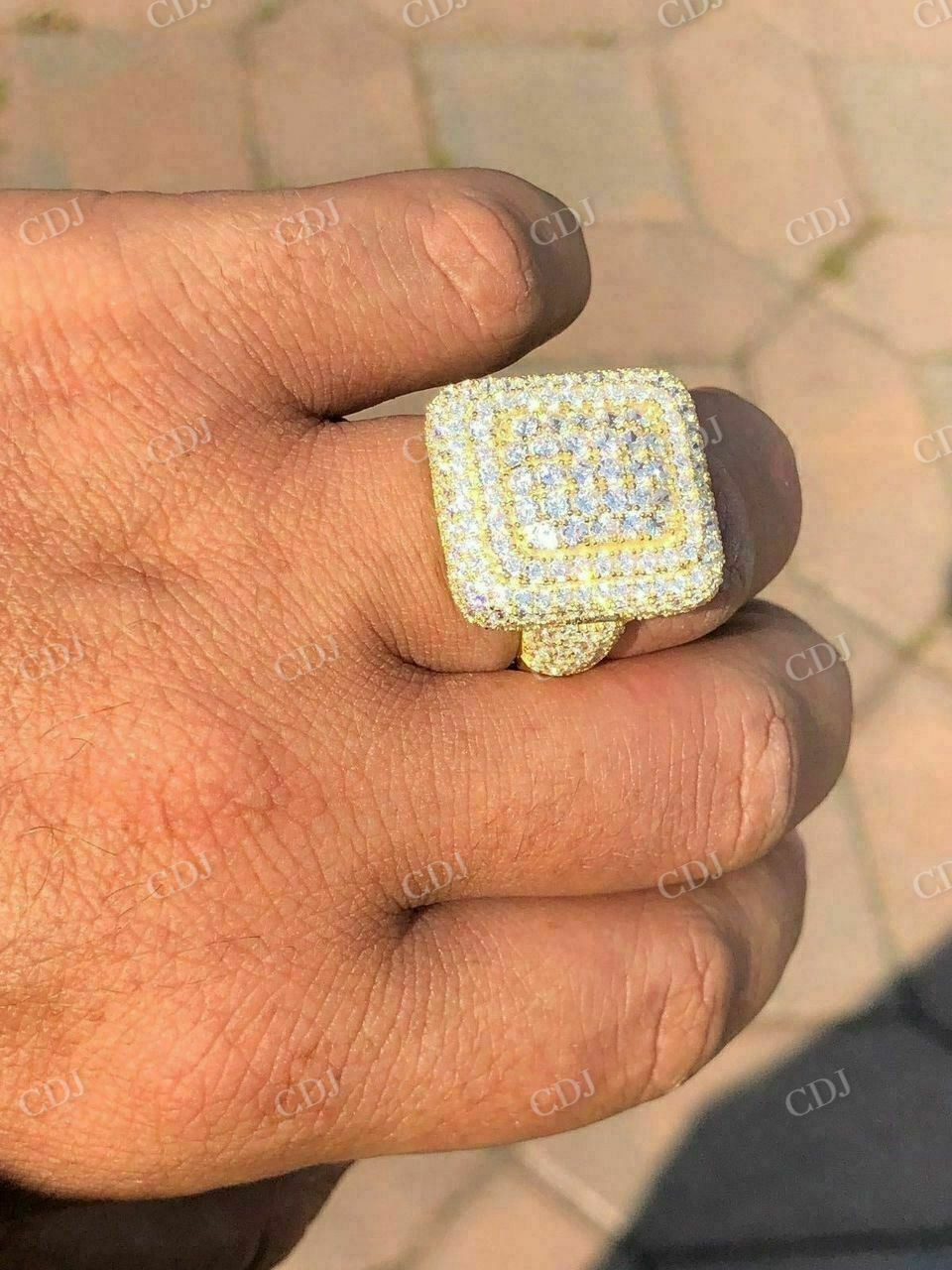 Men's Hip Hop Rapper Big Diamond Hip Hop Ring  customdiamjewel   