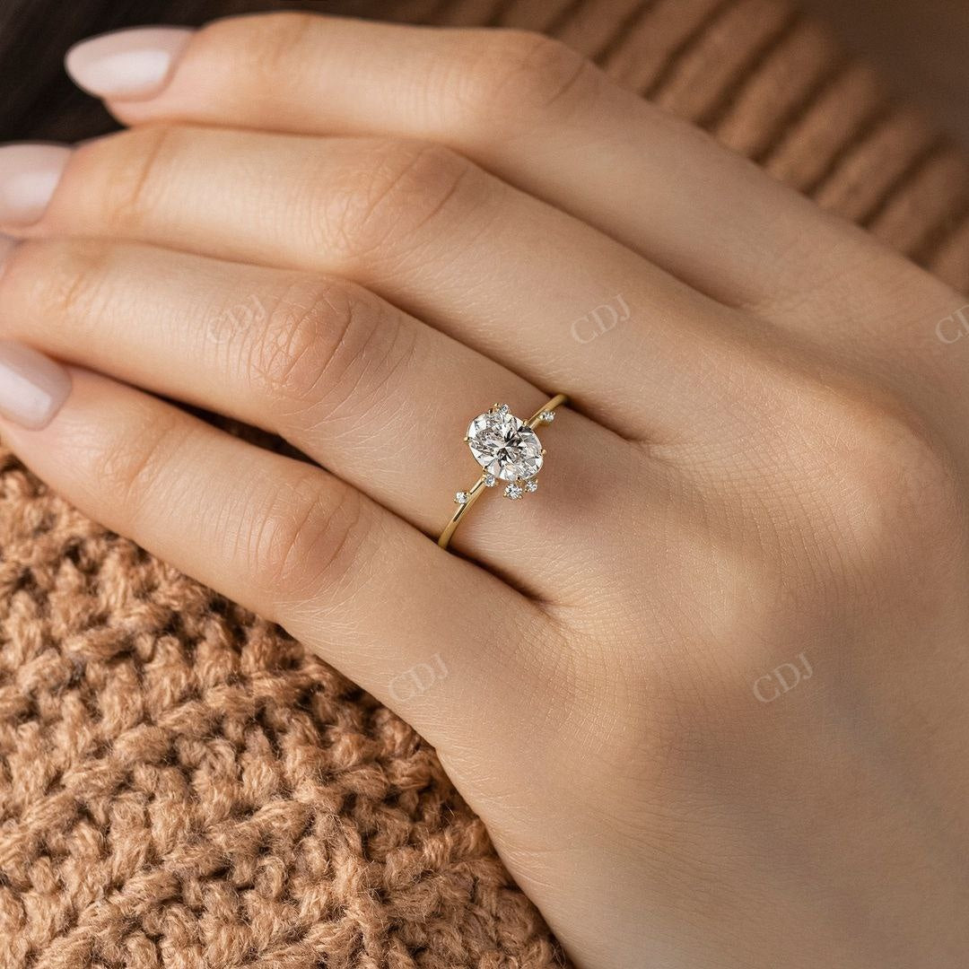 Unique Oval Cut Lab Grown Diamond Promise Ring