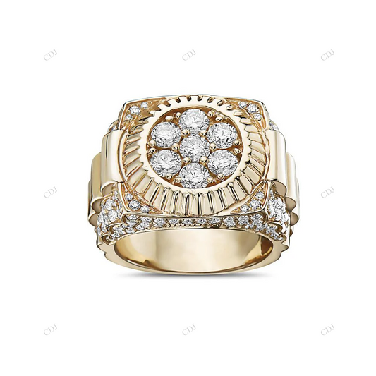925 Silver Moissanite Cluster Ring for Men hip hop jewelry customdiamjewel