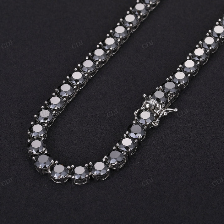 5MM Black Diamond Silver Tennis Chain hip hop jewelry CustomDiamJewel