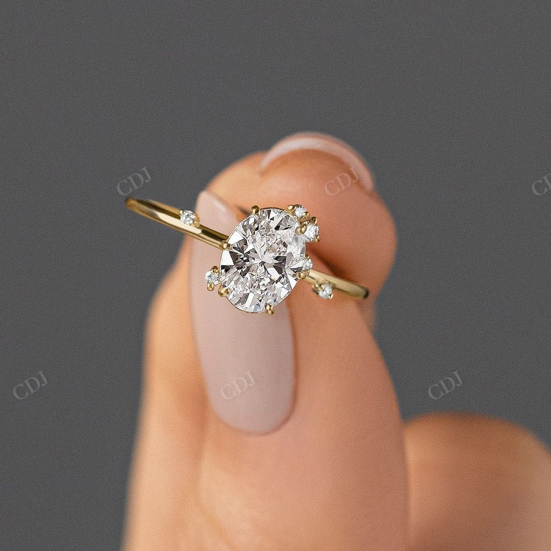 Unique Oval Cut Lab Grown Diamond Promise Ring