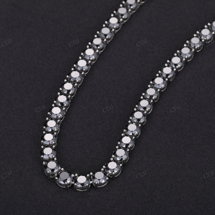5MM Black Diamond Silver Tennis Chain hip hop jewelry CustomDiamJewel