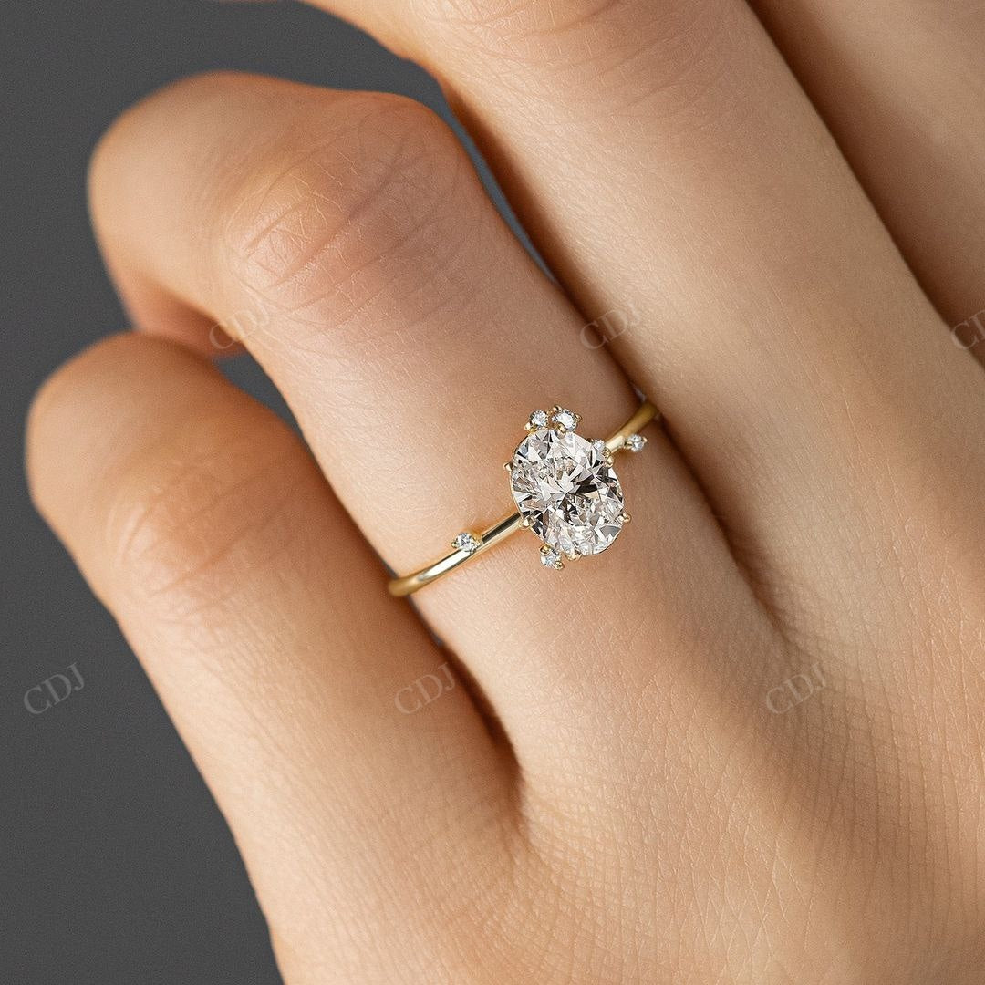 Unique Oval Cut Lab Grown Diamond Promise Ring