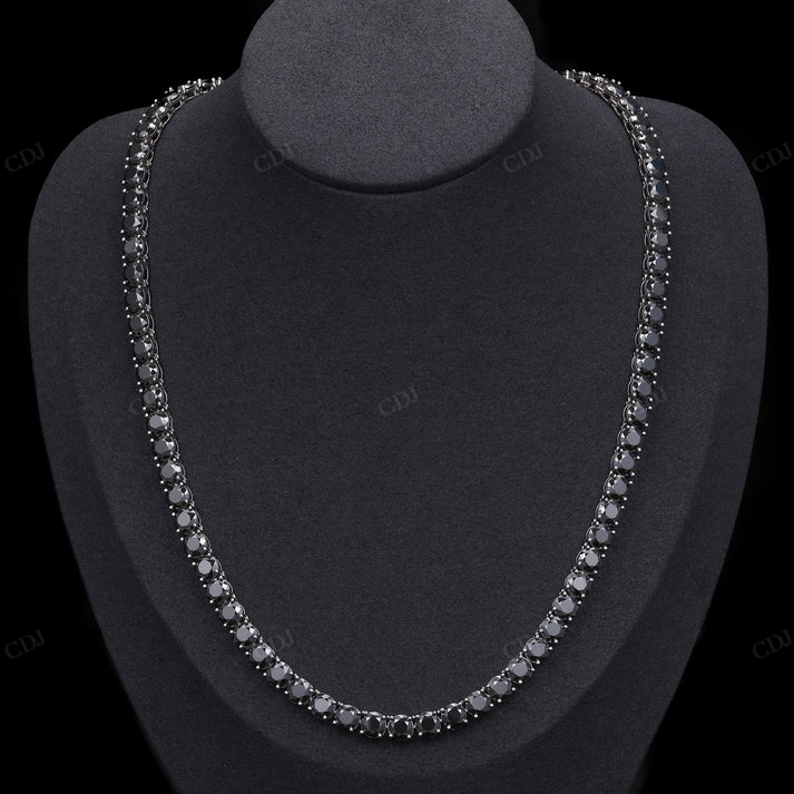 5MM Black Diamond Silver Tennis Chain hip hop jewelry CustomDiamJewel