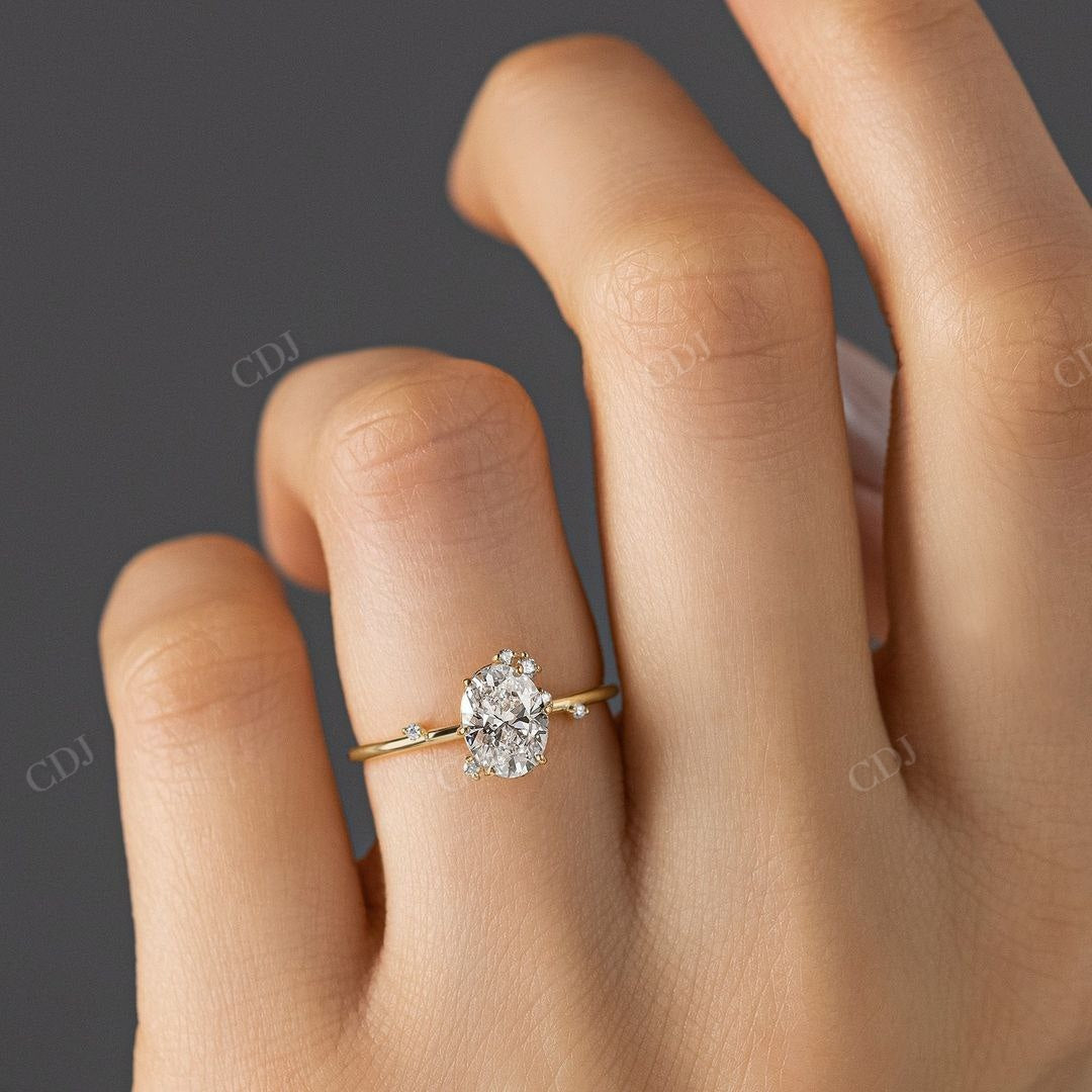 Unique Oval Cut Lab Grown Diamond Promise Ring