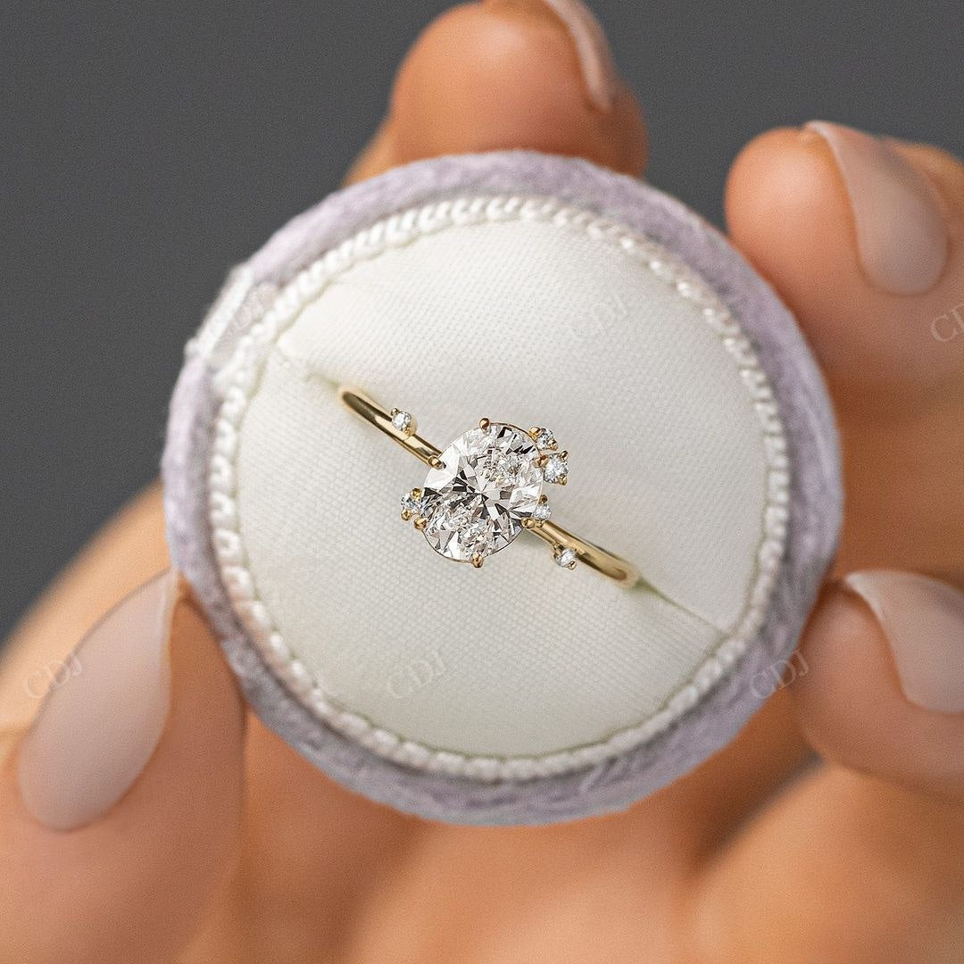 Unique Oval Cut Lab Grown Diamond Promise Ring