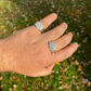 Iced Diamond Solitaire Compass Star Ring  customdiamjewel   