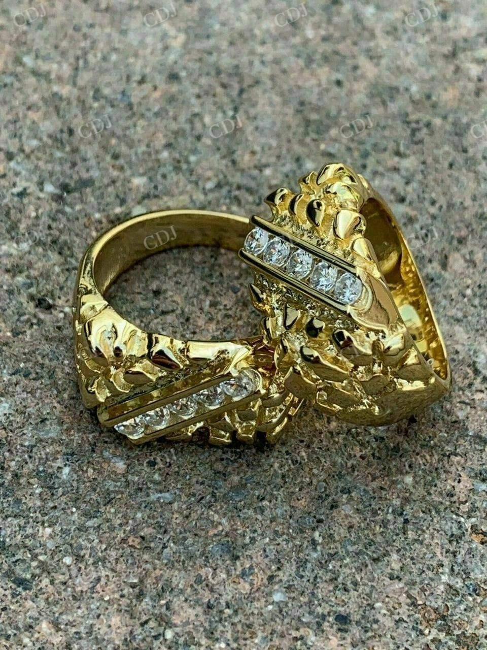 Men's Diamond Nugget Ring  customdiamjewel   
