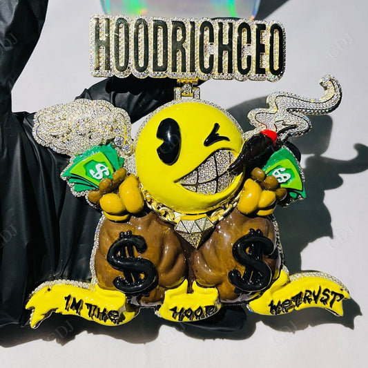 Enamel 3D Printed Customs Cartoon Pendant hip hop jewelry CustomDiamJewel   